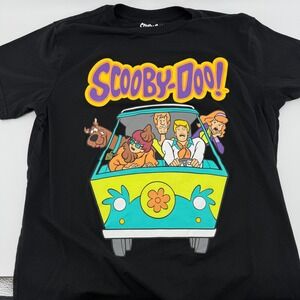Scooby-Doo Mystery Machine‎ Gang Graphic T-Shirt Mens Large Hanna-Barbera Black